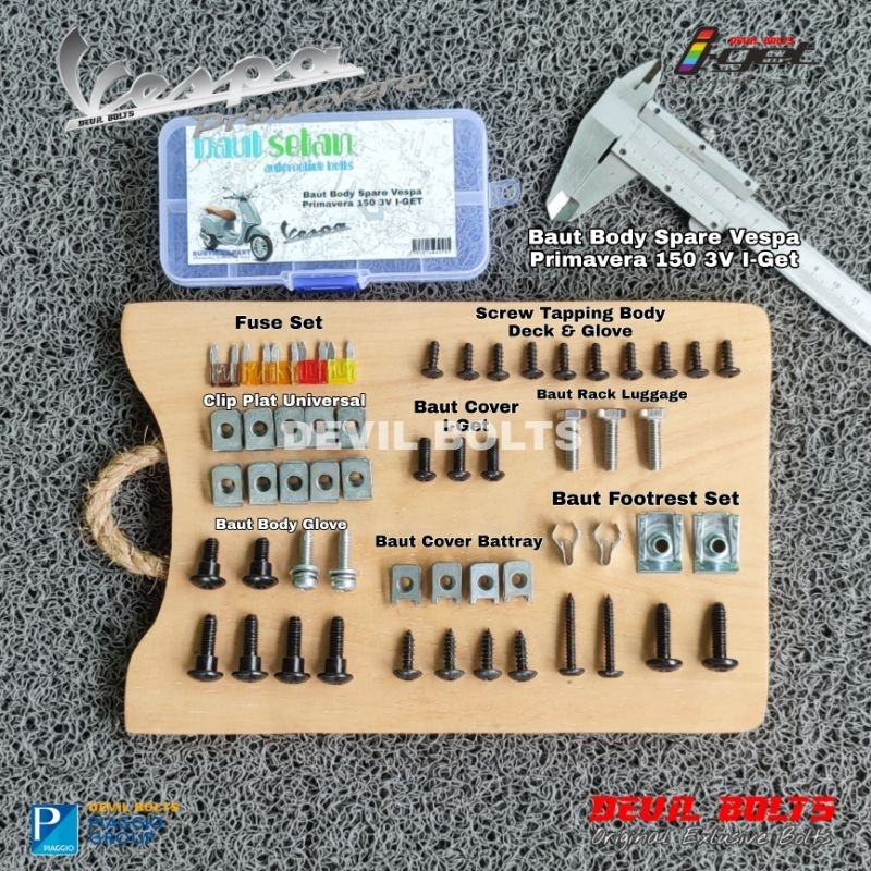 Baut Spare Vespa Matic Primavera 150 I-GET (Baut Cadangan Body)