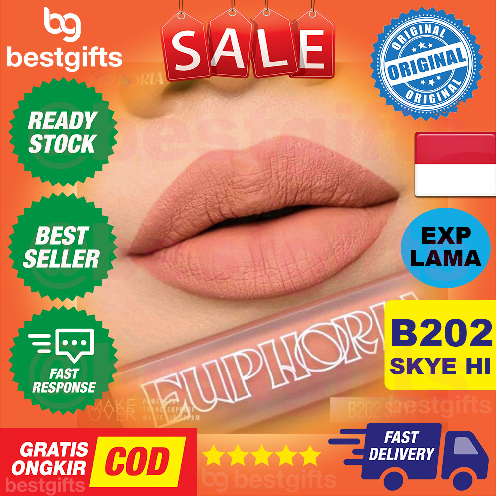 MAKE OVER MAKEOVER EUROPHIA POWERSTAY TRANSFERPROOF MATTE LIP CREAM STICK STIK LIPSTICK LIPSTIK