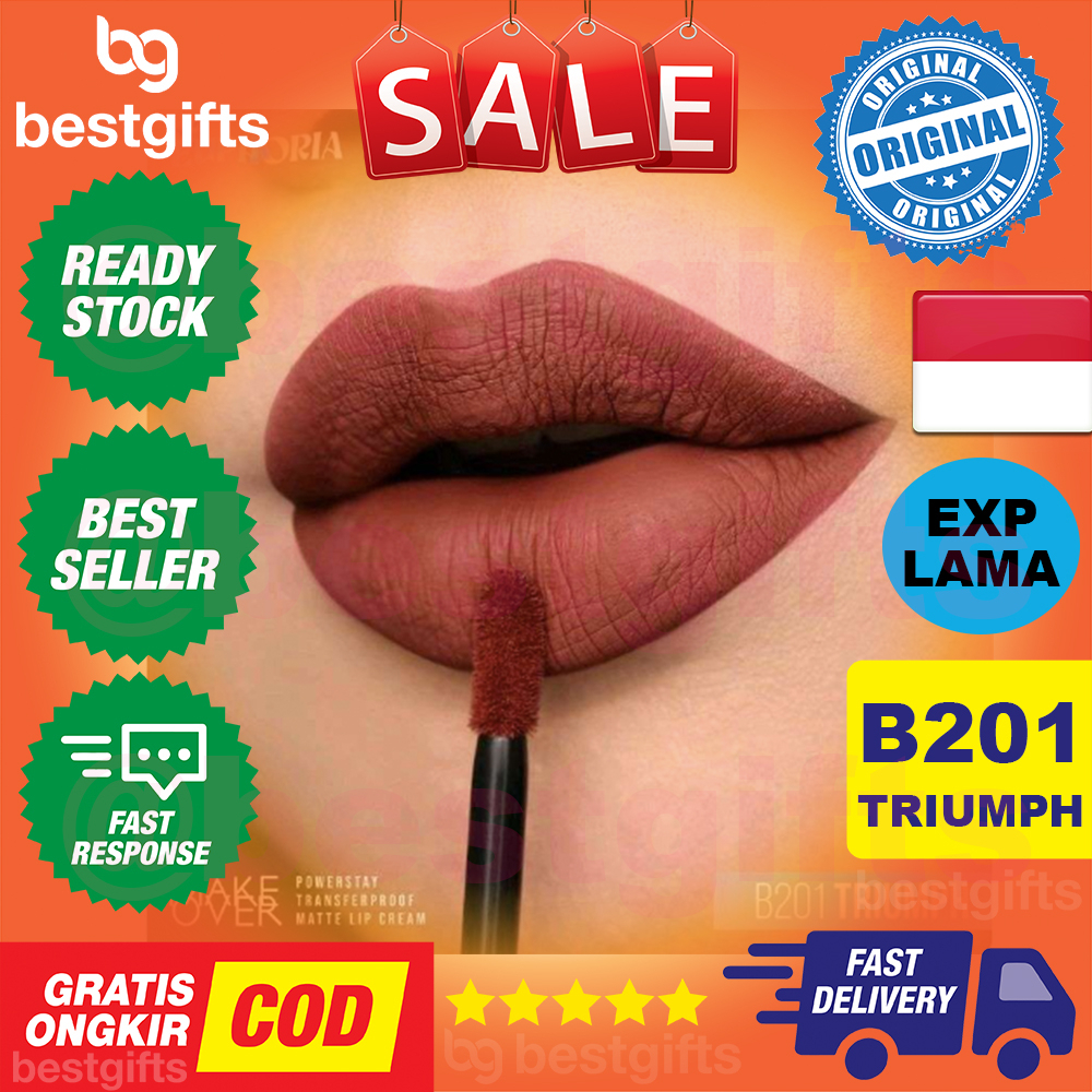 MAKE OVER MAKEOVER EUROPHIA POWERSTAY TRANSFERPROOF MATTE LIP CREAM STICK STIK LIPSTICK LIPSTIK