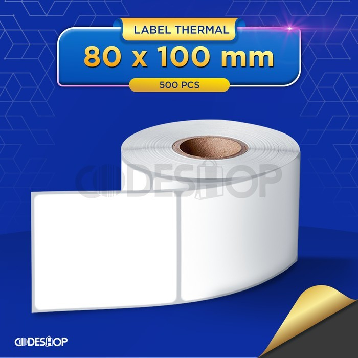 Codeshop Stiker Label Barcode 80 x 100 mm Thermal 1 line isi 500  Pcs