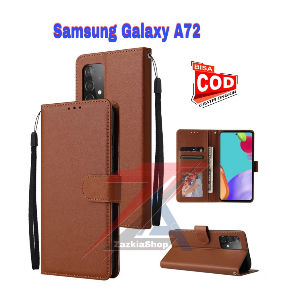 CASE FLIP CASE DOMPET KULIT FOR SAMSUNG GALAXY A72 CASING DOMPET-FLIP COVER LEATHER-SARUNG HP