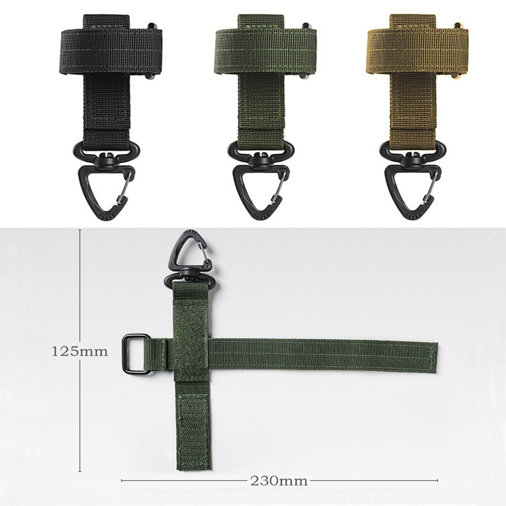 Quickdraw Carabiner Tactical Military Nylon Belt with Hook` Karabiner Klip Kew` Gantungan Kunci Aluminium Alloy` Keychain Lock Buckle