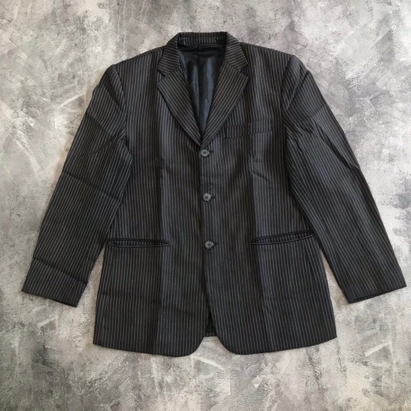 Jas / blazer striped unisex G / Pria wanita basic casual sport fashion kantor daily harian sekolah s