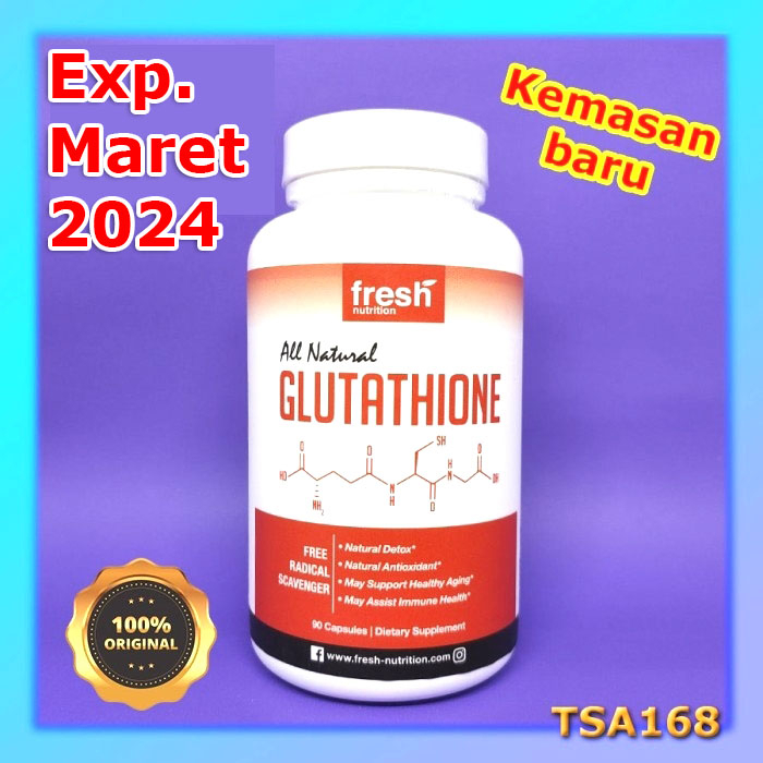 Fresh All Natural Glutathione 500 mg 90 Caps Vegan L-Glutathione