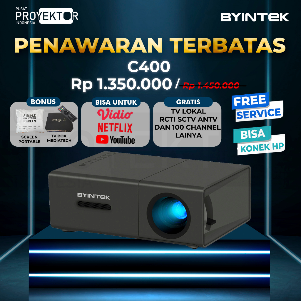 Pusat Proyektor Indonesia - Proyektor Byintek C400