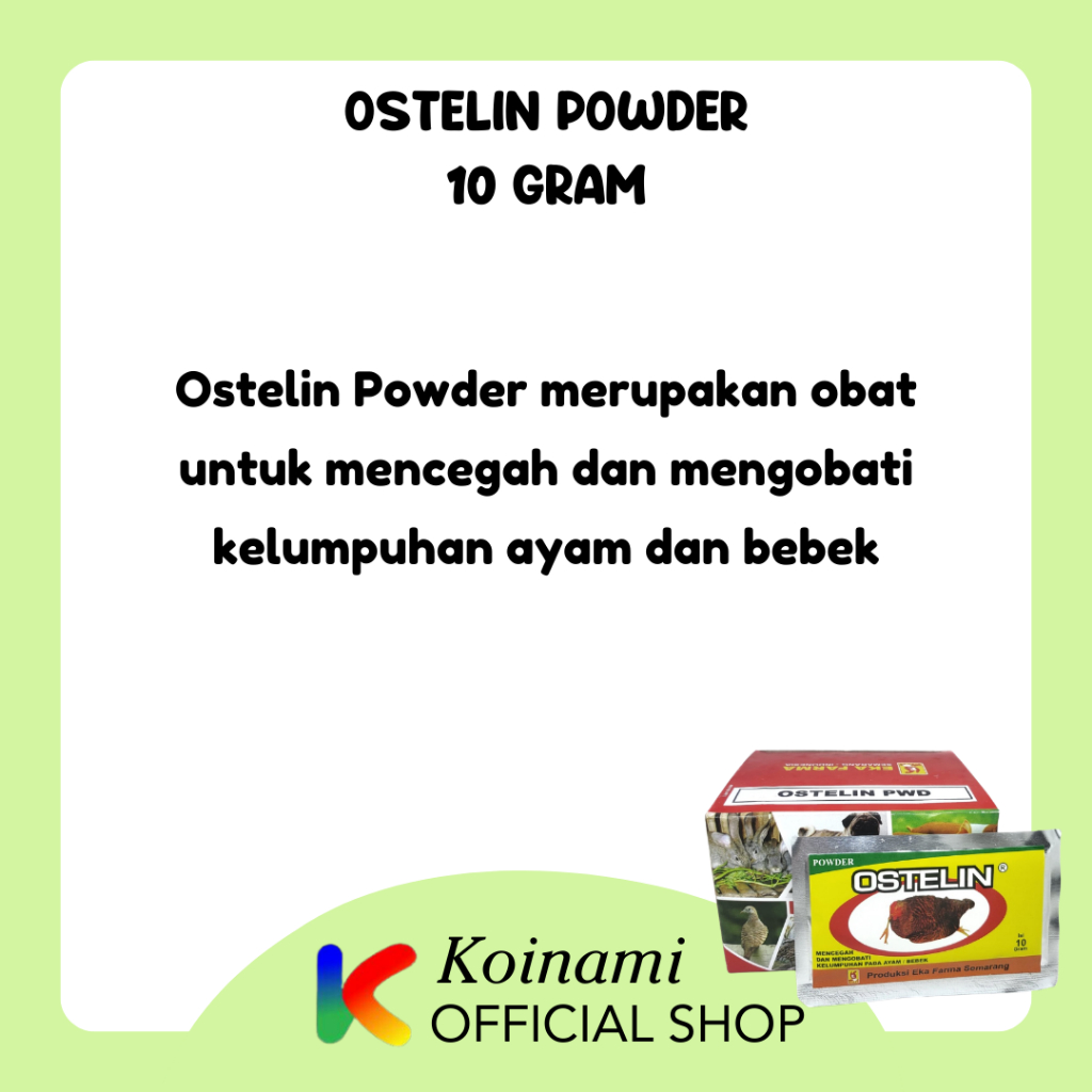 OSTELIN POWDER 10 gram obat lumpuh ayam bebek / Eka Farma