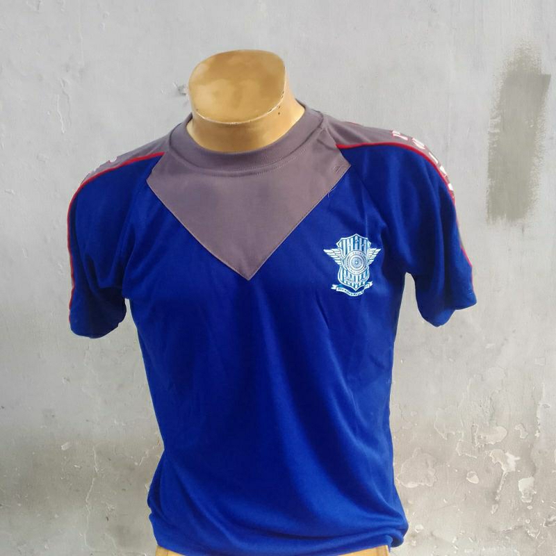 kaos polisi lalulintas kombinasi/kaos rehlan lantas kerah V biru benhur/kaos dalam pol lantas logo t