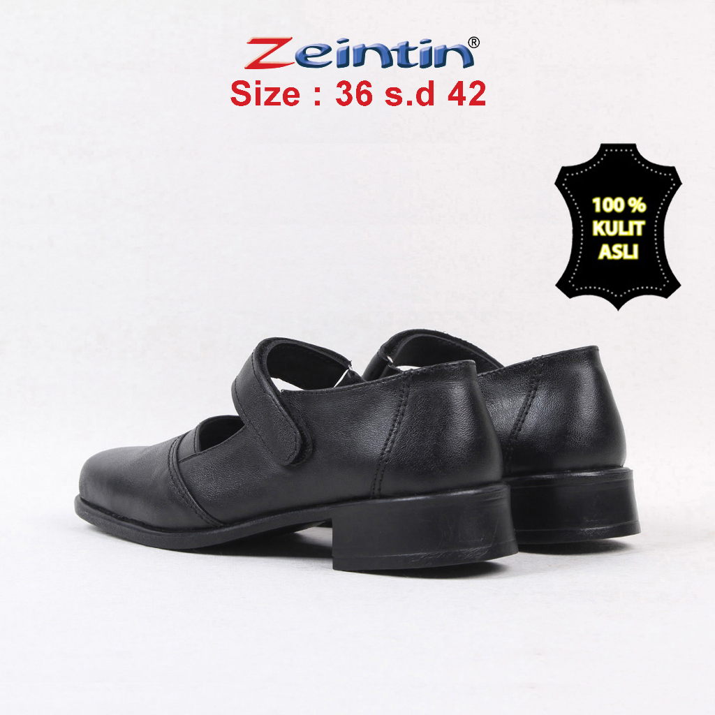 Zeintin - Sepatu Pantofel Wanita Bahan Kulit Asli Sepatu Paskibra Sepatu Sliop On Wanita Sepatu Pantofel Kerja Wanita Formal Original Zeintin BJ