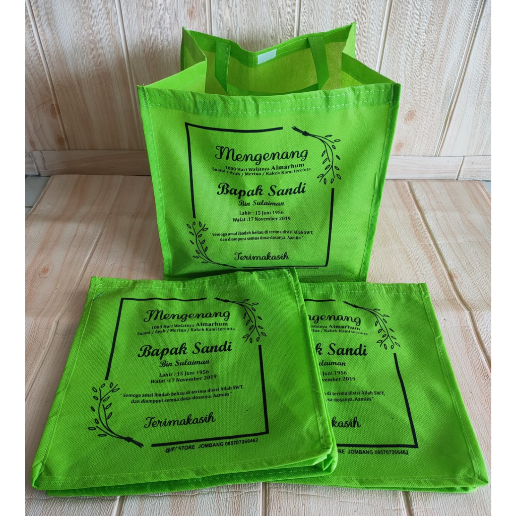 Tas Spunbond Kotak Nasi/ tas souvenir kehamilan/ tas tasyakuran kehamilan/ tas berkat hajatan tahlil