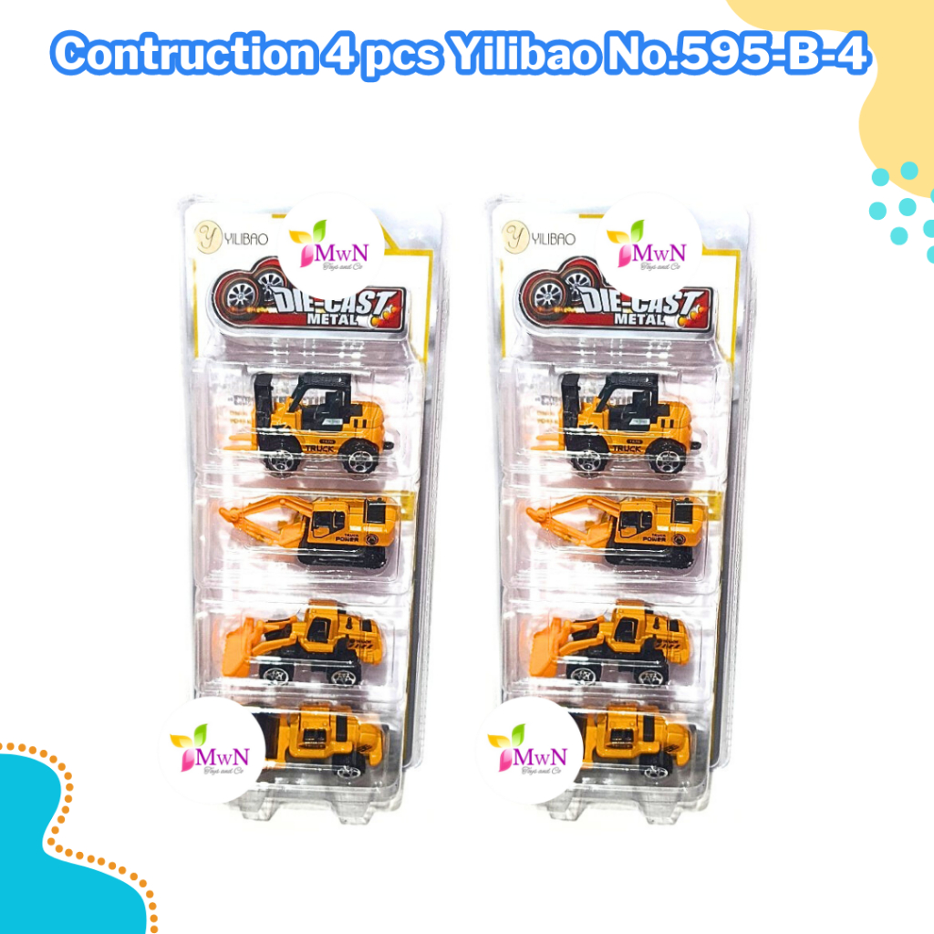 MWN.TOYS Die Cast Mobil Contruction 4 pcs Yilibao No.595-B-4