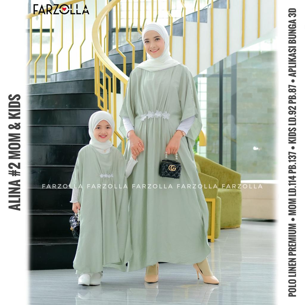 Alina#2 Mom &amp; Kids Kaftan Fashion Muslim Original Produk By Farzolla