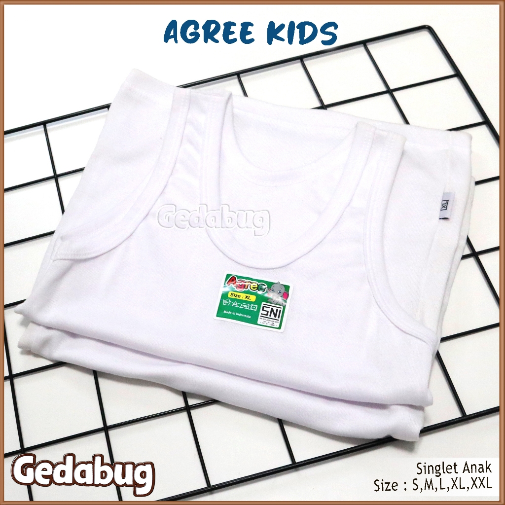 6 pcs Singlet kaos dalem Anak AGREE ST 02 Putih / Pakaian Dalam Anak 1-9 th Dasar Putih | Gedabug