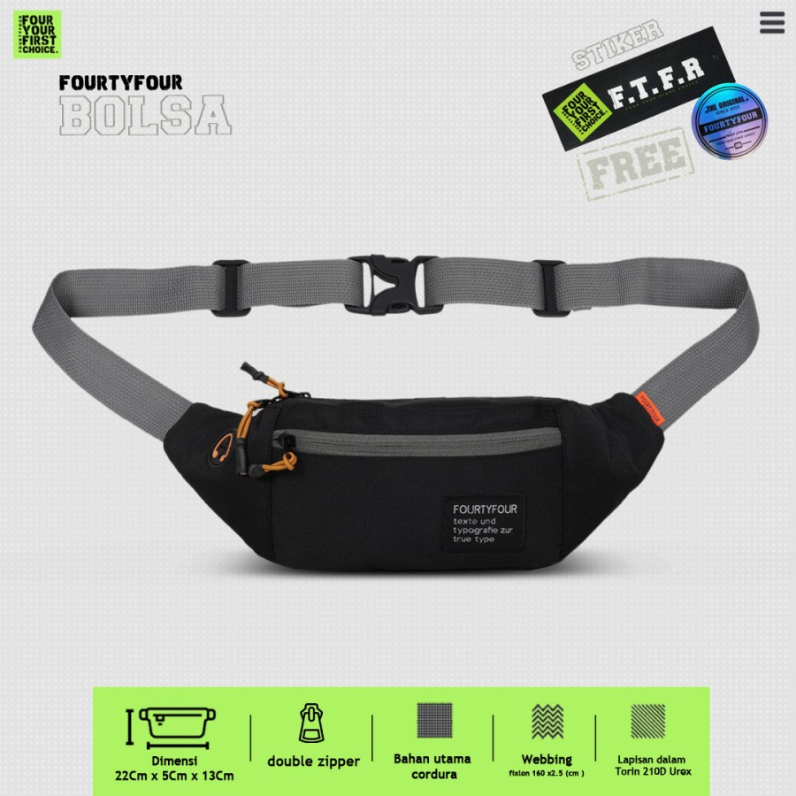 FOURTYFOUR Bolsa Tas Pria Waistbag 01 Tas Pria / Tas Waistbag Premium