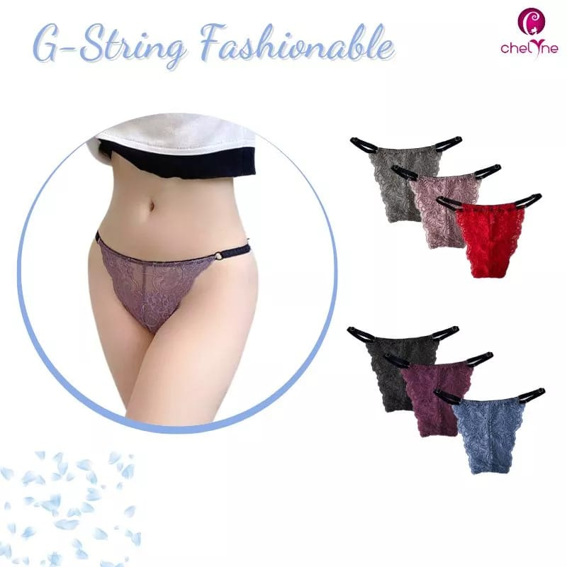 CD G-String Lace Chelyne V755 (M-XXL) FreeSize - Full Brukat Sexy