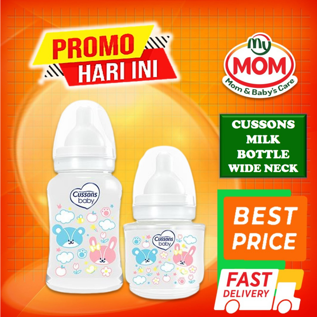 [BPOM] Cussons Milk Bottle PP WIDE NECK 125ml / Cusson Botol Susu Bayi / MYMOM