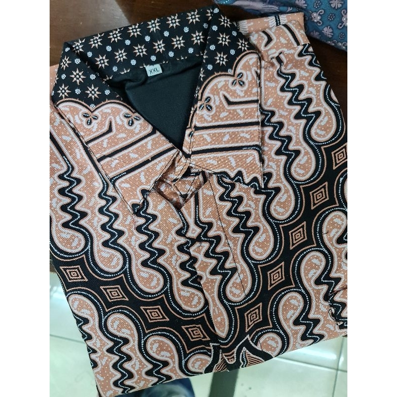 Kemeja Batik Pria Premium Lengan Pendek Lapis Furing Bahan Katun Premium