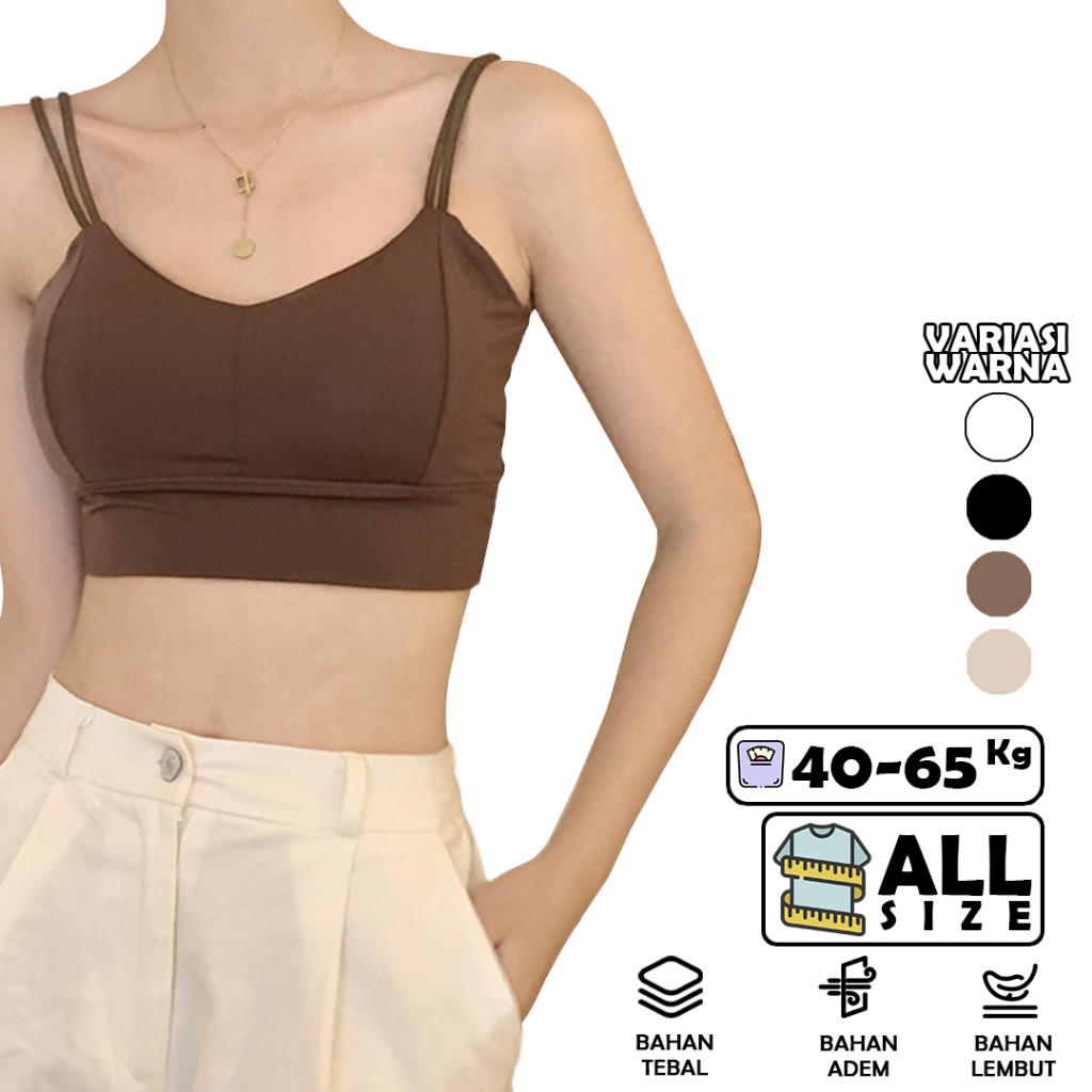 Dalaman Wanita YS6123 BH Sport Bra 2 tali Crop Top Bikini - toko_memeda