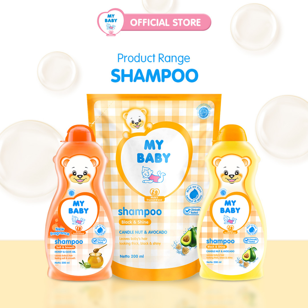 MY BABY Value Set Shampoo Soft &amp; Smooth [200 ml/2 Pcs] - Sampo Bayi Rambut Lembut - Exp: 10.2024