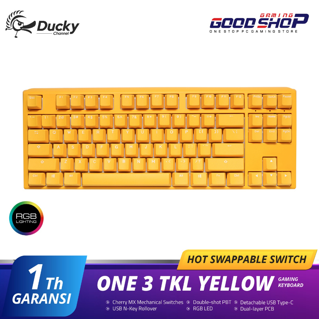 Ducky One 3 TKL Yellow RGB - Gaming Keyboard