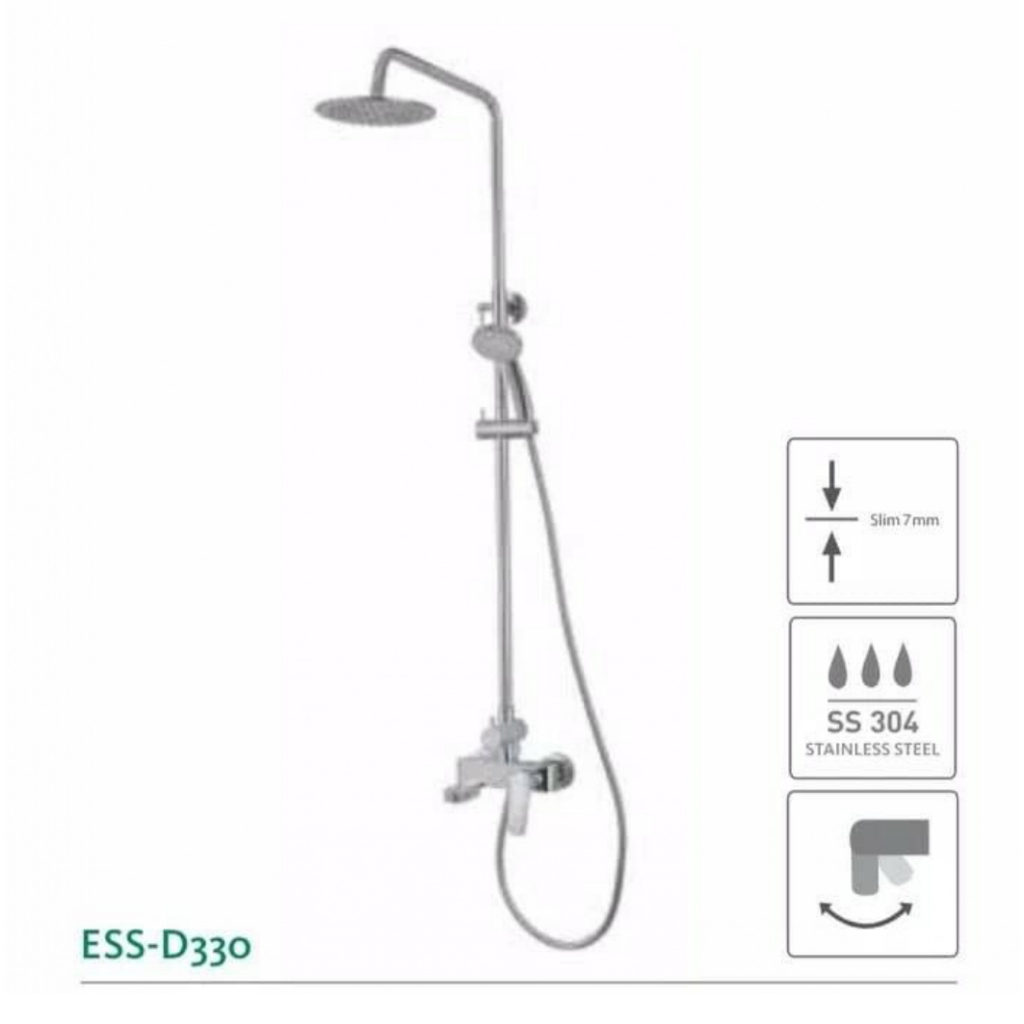 Wasser Hand Shower Tiang Lever Spain Cartridge / ABS Hand Shower Mandi / Wall Shower Panas Dingin Hand Set ESSD330  Garansi Resmi 5 Tahun