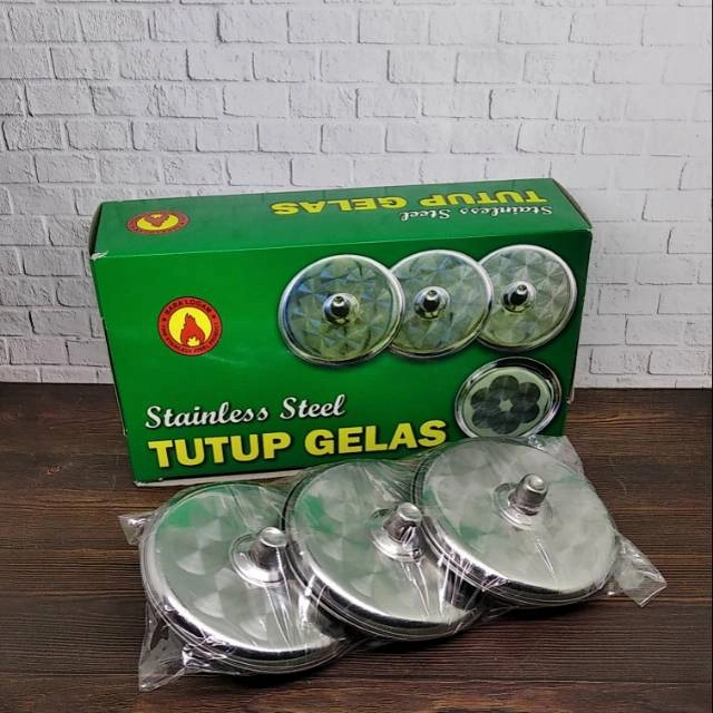 Tutup Gelas Stainless Bara Logam