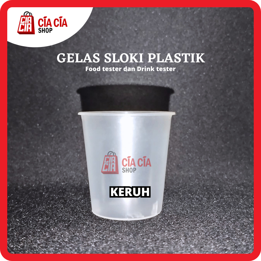 Gelas Sloki Plastik Bahan PP Keruh Butek Shoot Glass Gelas Seloki Food Grade