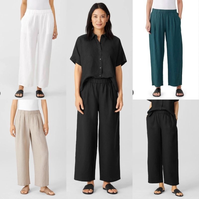 Eileen Fisher wide leg Linen pants