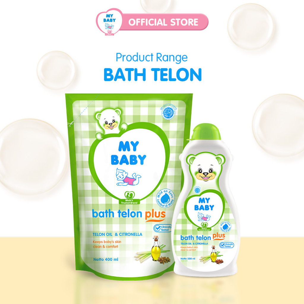 MY BABY Bath Telon Plus Refill 400mL - Sabun Cair Bayi Wangi Telon - Exp : 01.2026