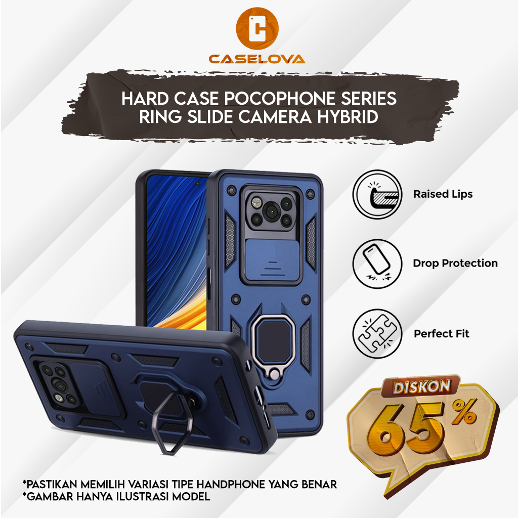 Case Pocophone Poco M3 Ring Slide Camera Hybrid