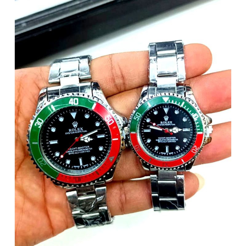 JAM TANGAN COUPLE RANTAI ROLEX TAHAN AIR/JAM TANGAN PASANGAN REALPICK TERBARU