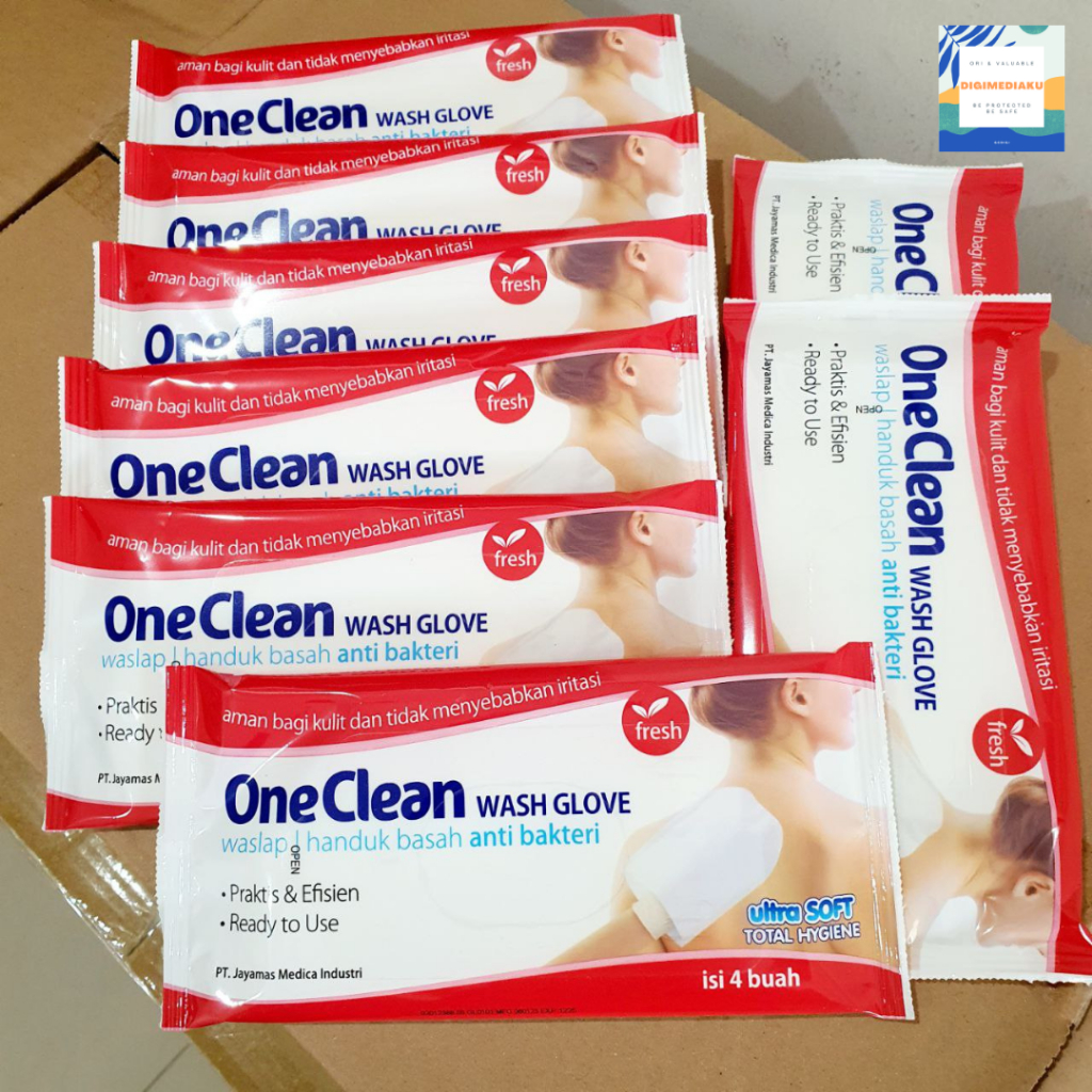 One Clean Wash Glove Waslap Handuk Basah Anti Bakteri OneMed ONECLEAN