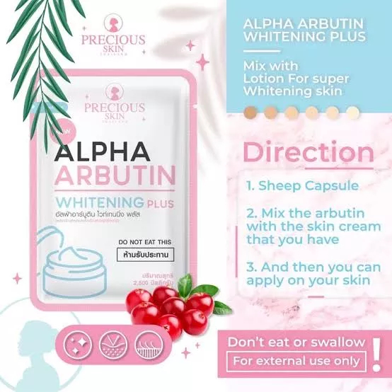 Precious Skin Alpha Arbutin Whitening Plus Powder Pemutih Instant Kapsul