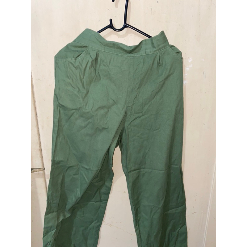 celana kulot panjang warna sage