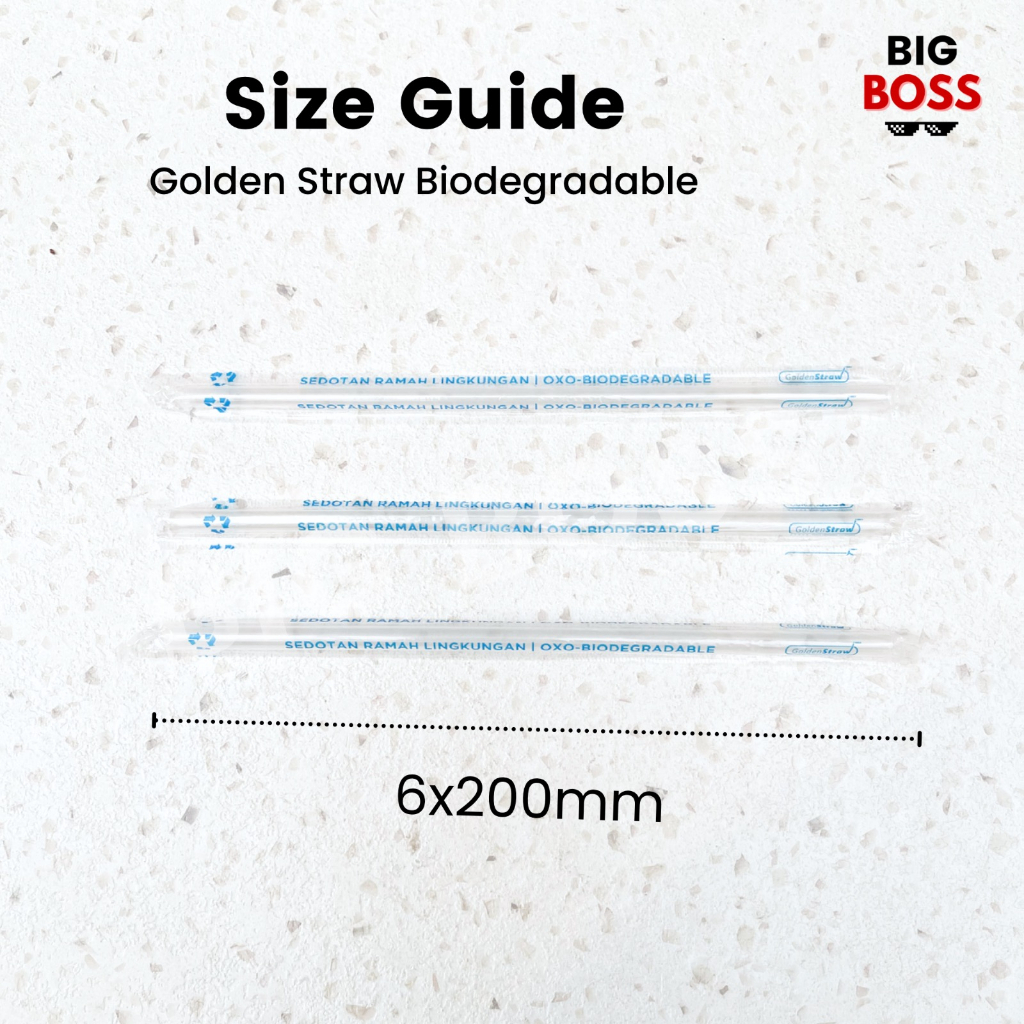 Sedotan Hitam Lancip 6mm STERIL Golden Straw OXO isi 500pcs / Sedotan Steril OXO Warna Warni