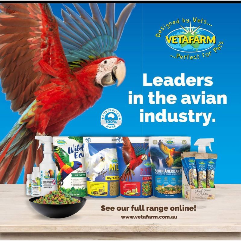 VETAFARM NUTRIBLEND BREEDER PELLETS MAKANAN PARROT MACAW NUTRI BLEND