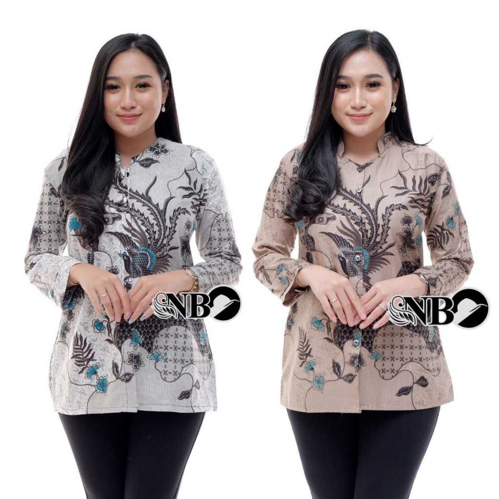 Baju Batik Wanita Modern Atasan Blouse Batik Kerja Kantor Wanita Seragam Batik M L XL XXL