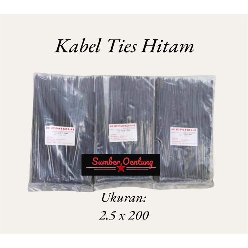 

Kabel Ties 2.5 x 200MM ( 20CM ) Hitam