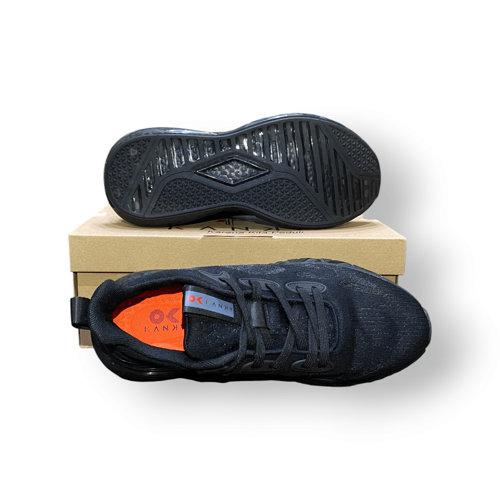 KANKY HIRO KEIJI V2 All Black Original - Sepatu Sneakers Casual Sport Sekolah Pria Dewasa Full Black