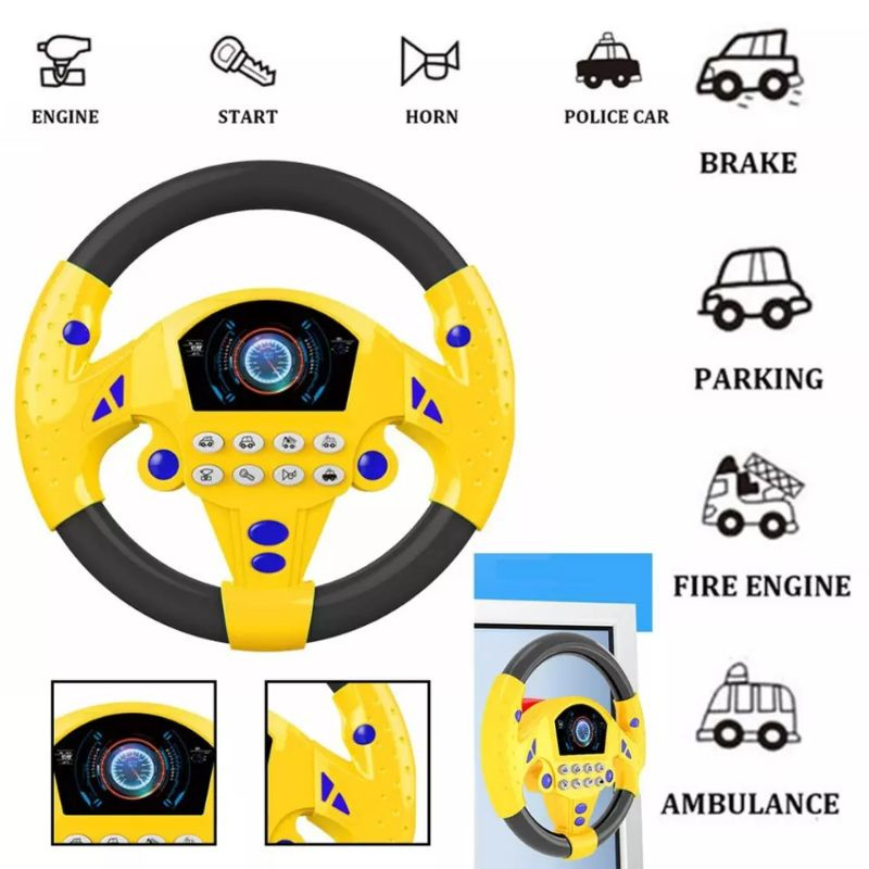 Mainan Mobil Setir Anak Laki Laki Perempuan Stir String Wheel Car Vehicle - steering wheel