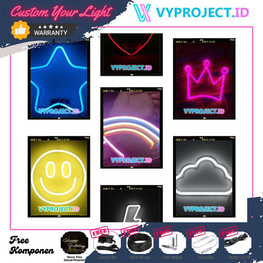 Lampu Hias / Neon Flex Sign Custom Emoji / Lampu Hias Custom