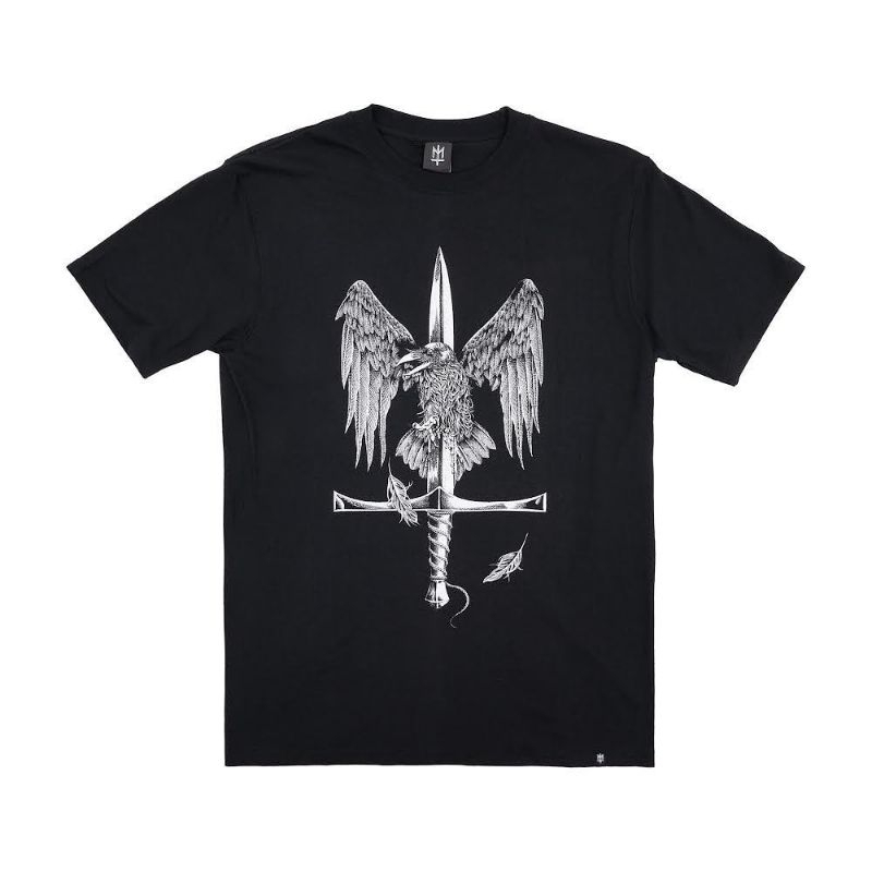 Maternal disaster T-shirt Emblemb (01) Black catton