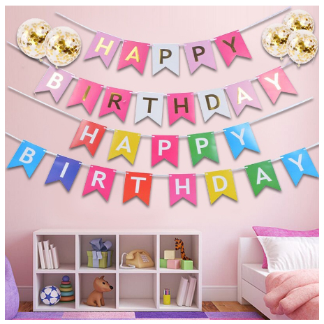 BANNER HAPPY BIRTHDAY WARNA WARNI BACKDROP PESTA BENDERA BUNTING ULTAH SEGILIMA BANNER TULISAN ULANG TAHUN POLOS MURAH | FADHILAH SHOP BJB