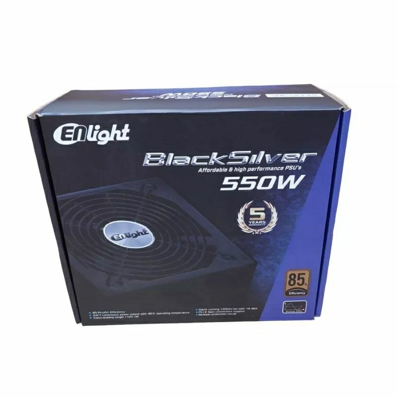 Enlight Black Silver Power Supply 550W 80+ Bronze - PSU 550W Semi Modular