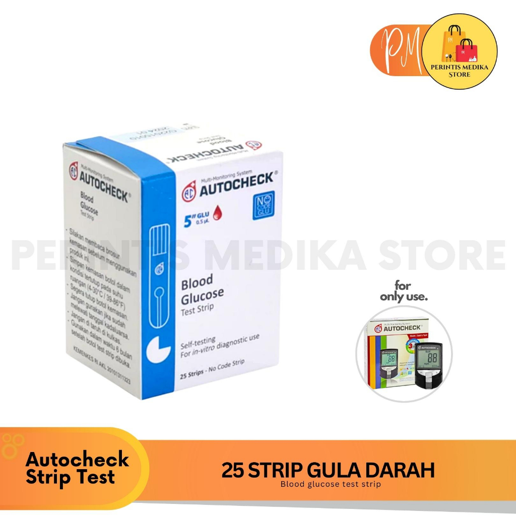 Autocheck Strip Refill Gula Darah 25 Strip l Stik Gula Darah Auto Check