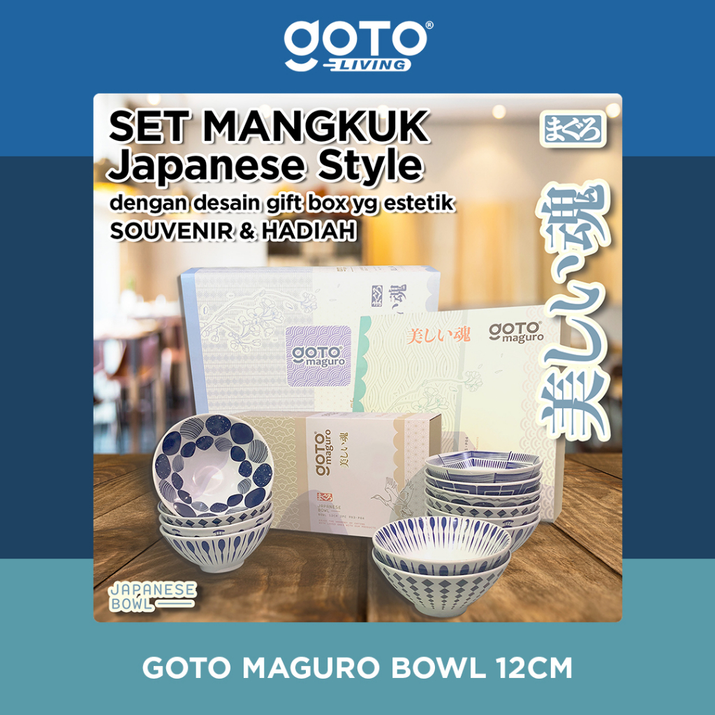 Goto Maguro Bowl Mangkok Set Mangkuk Keramik Hampers Souvenir Jepang