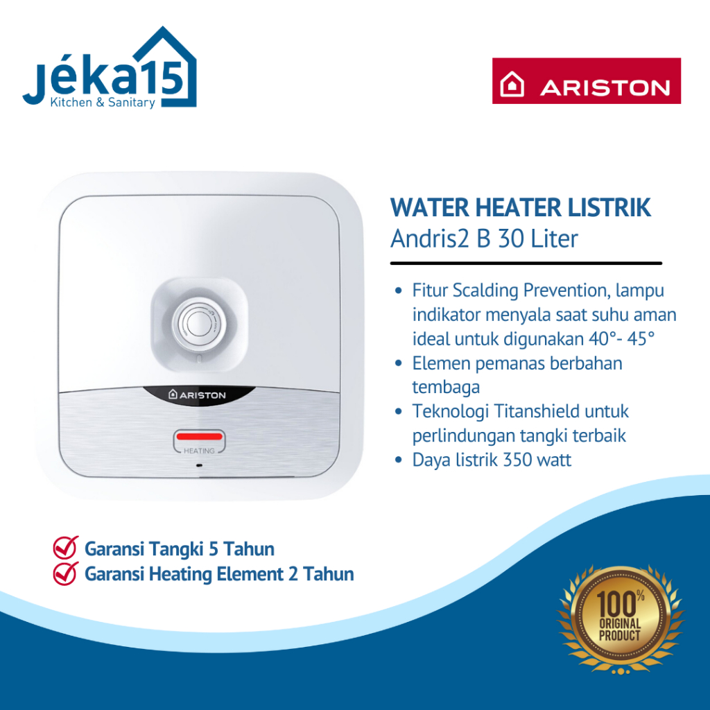 PEMANAS AIR LISTRIK | WATER HEATER ARISTON ANDRIS2 B | 30L