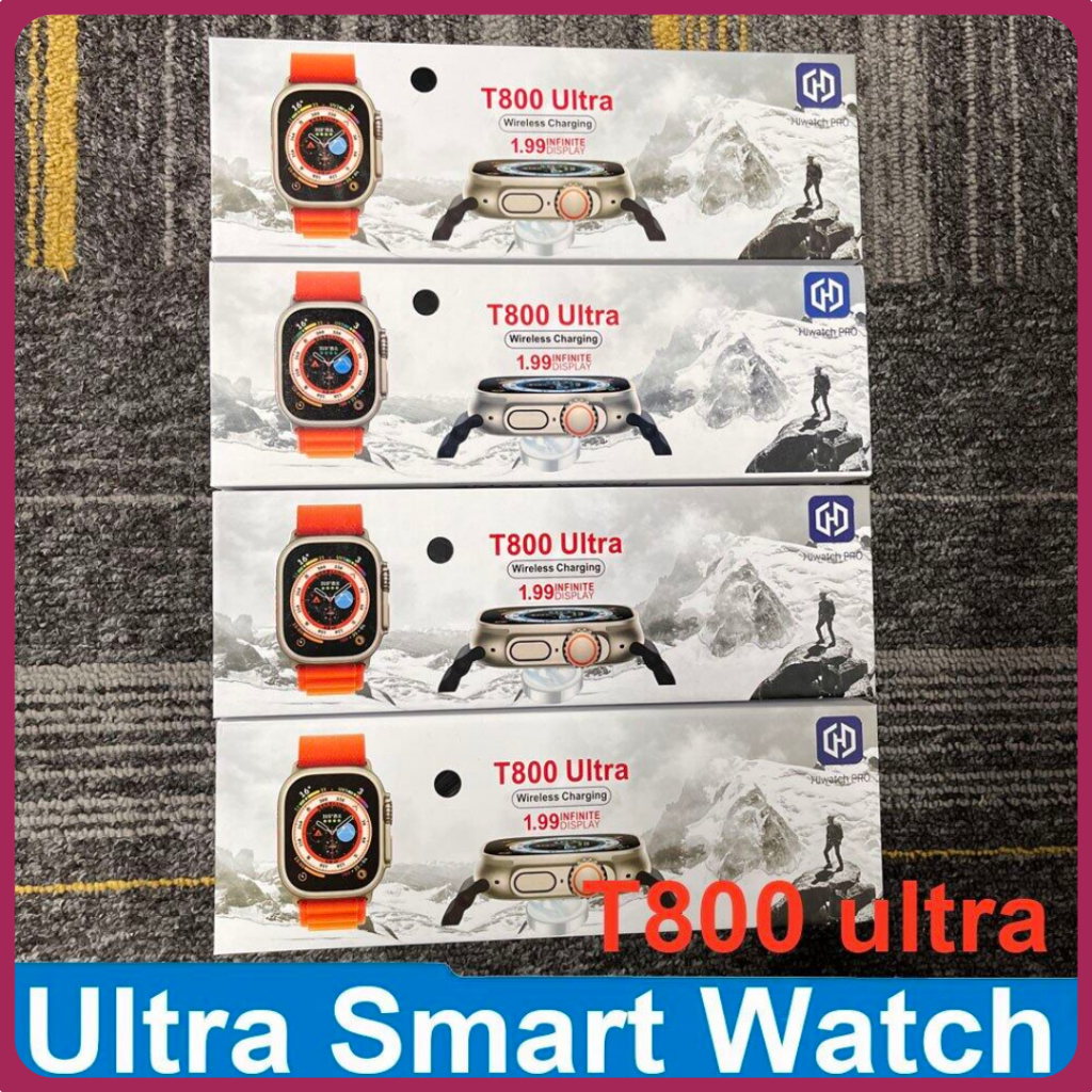 T800 Ultra Bluetooth Smartwatch 1.99 inch HD Screen Full Touch Bisa Phone Call IP68 Waterproof Full Touch Screen Wireless Charging