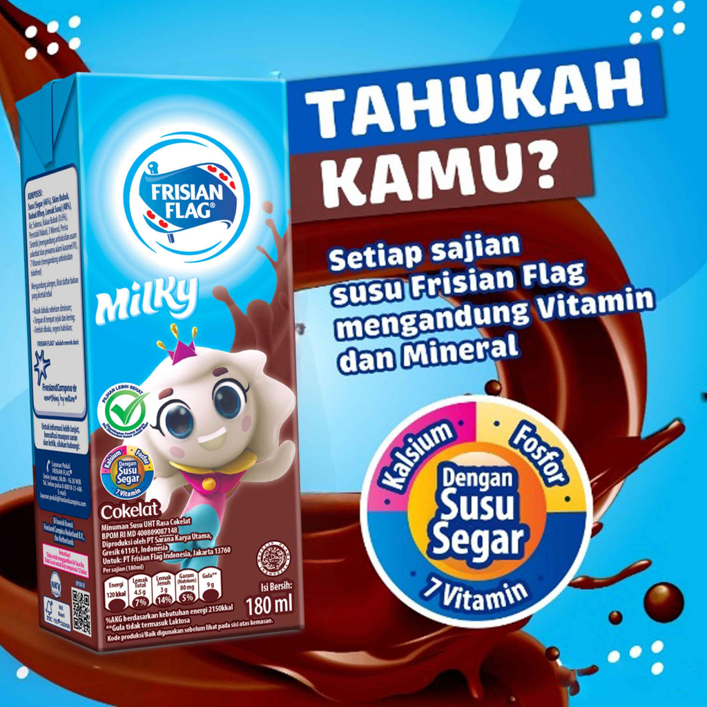 Milky* Frisian Flag* Susu Coklat* 180ml