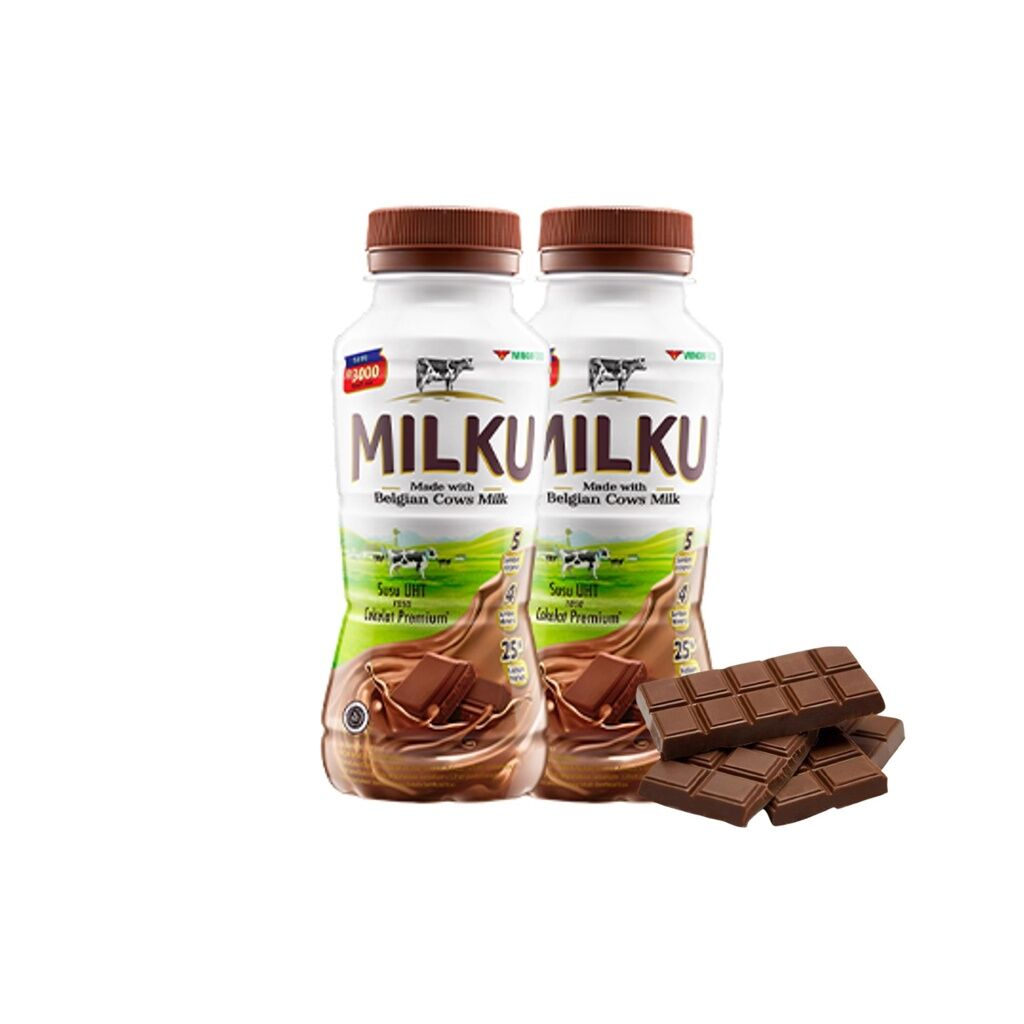 Susu UHT* Milku* Susu Premium* Susu Belgian* 200ml