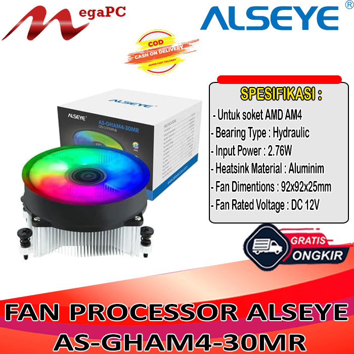 CPU COOLER ALSEYE AS-GHAM4-30MR AUTO RGB - FAN PROCESSOR AMD